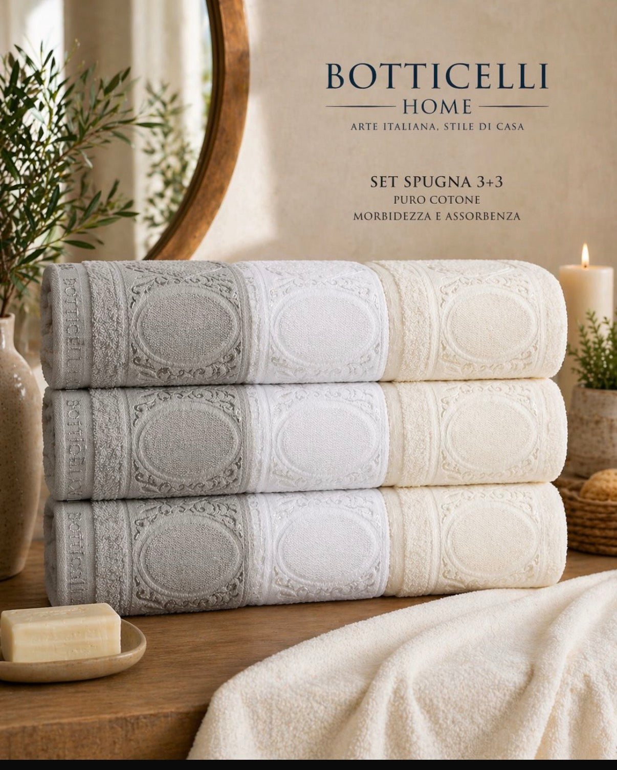 Set asciugamani 3+3 Botticelli home